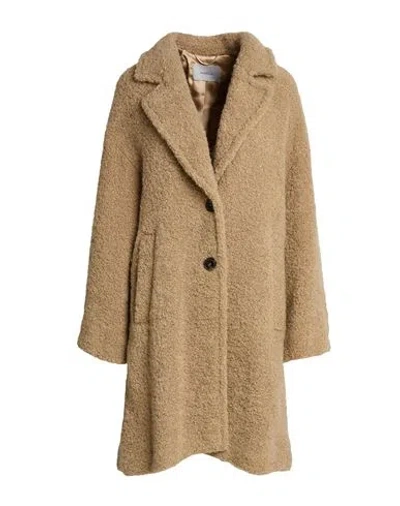 Marella Woman Coat Camel Size 8 Alpaca Wool, Wool, Polyamide In Beige