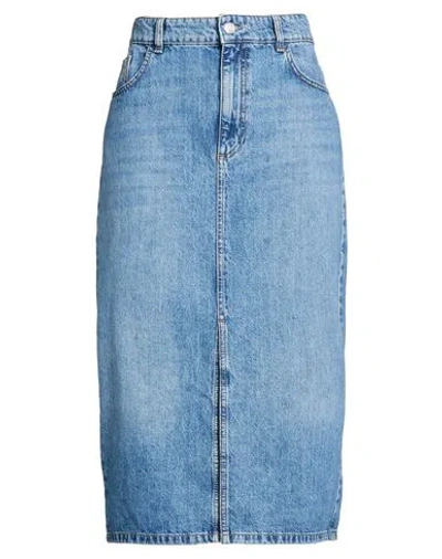 Marella Woman Denim Skirt Blue Size 12 Cotton
