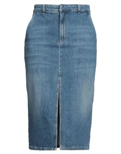 Marella Woman Denim Skirt Blue Size 8 Cotton, Elastane