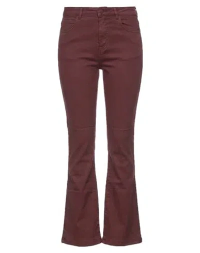 Marella Woman Jeans Burgundy Size 2 Lyocell, Cotton, Polyester, Elastane In Red