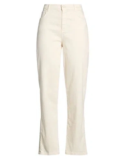 Marella Woman Jeans Ivory Size 4 Lyocell, Cotton, Polyester, Elastane In White
