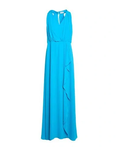 Marella Woman Maxi Dress Azure Size 6 Polyester In Blue