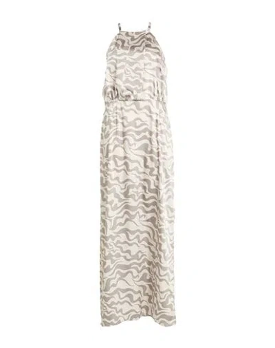 Marella Woman Maxi Dress Beige Size 14 Polyester In White