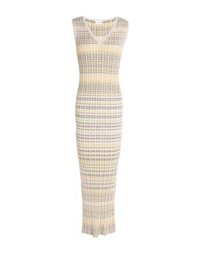 Marella Woman Maxi Dress Beige Size Xl Viscose, Metallic Fiber, Polyamide In Neutral