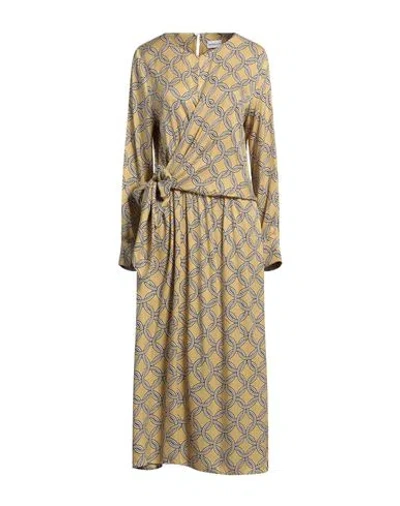 Marella Woman Maxi Dress Sage Green Size 14 Viscose In Brown
