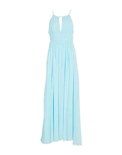 Marella Woman Maxi Dress Sky Blue Size 4 Polyester
