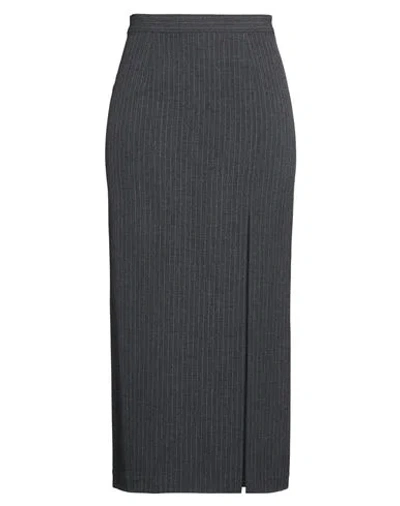 Marella Woman Maxi Skirt Grey Size 8 Polyester, Viscose, Elastane