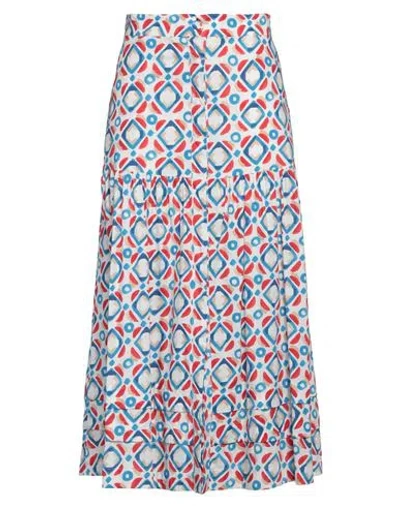 Marella Woman Maxi Skirt White Size 12 Cotton, Elastane