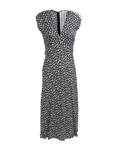 Marella Woman Midi Dress Black Size 10 Viscose In Multi