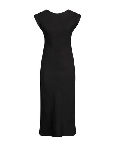 Marella Woman Midi Dress Black Size 14 Linen