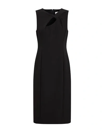 MARELLA MARELLA WOMAN MIDI DRESS BLACK SIZE 6 POLYESTER, ELASTANE
