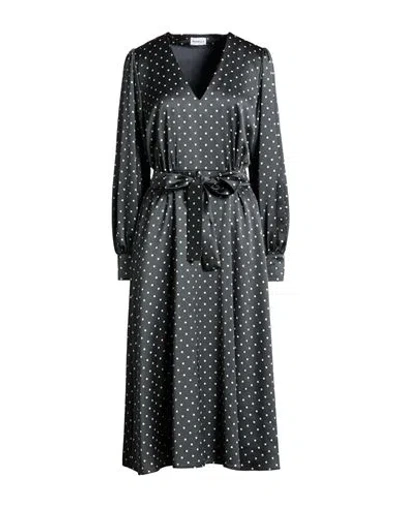 Marella Woman Midi Dress Charcoal Size 10 Polyester In Black