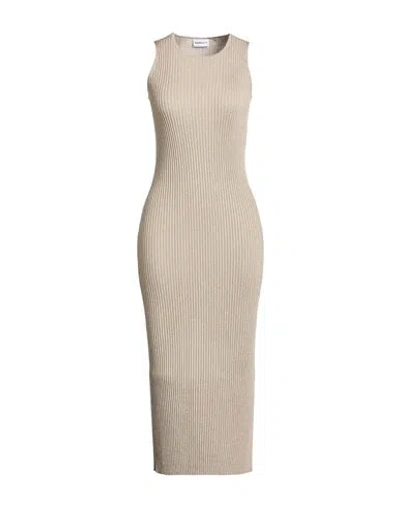 Marella Woman Midi Dress Gold Size Xl Viscose, Metallic Fiber, Polyamide In Brown