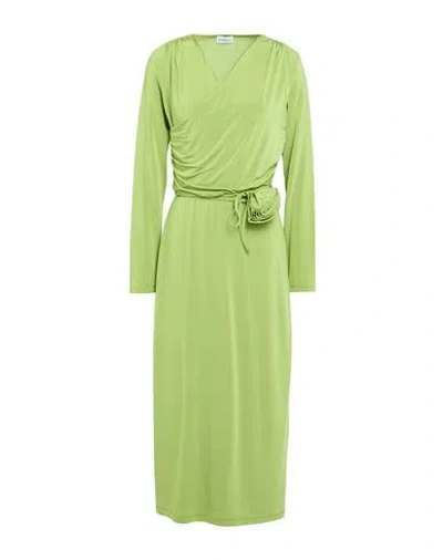 Marella Woman Midi Dress Lime Green Size S Viscose, Elastane
