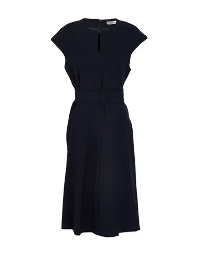 Marella Woman Midi Dress Navy Size 10 Polyester, Viscose, Elastane In Blue