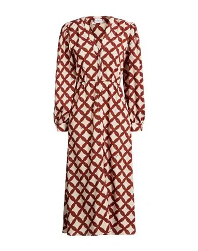 Marella Woman Midi Dress Rust Size 6 Polyester In Red