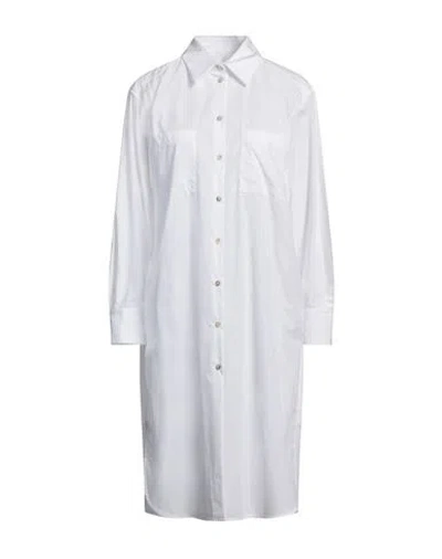 Marella Woman Midi Dress White Size 12 Cotton