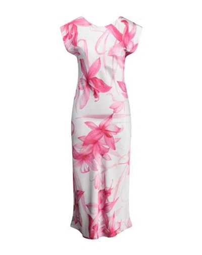 Marella Woman Midi Dress White Size 12 Polyester