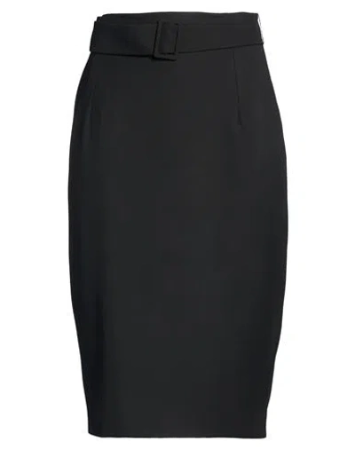Marella Woman Midi Skirt Black Size 10 Polyester, Viscose, Elastane