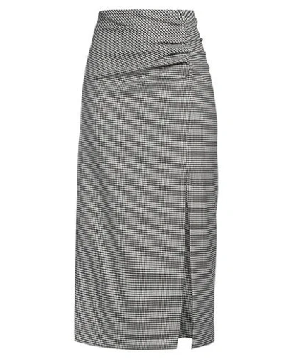 Marella Woman Midi Skirt Black Size 6 Polyester, Virgin Wool, Elastane In Multi