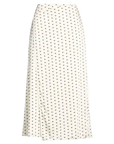 Marella Woman Midi Skirt Cream Size 10 Polyester In White