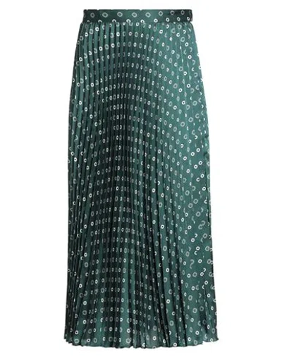 Marella Woman Midi Skirt Dark Green Size 8 Polyester In Multi