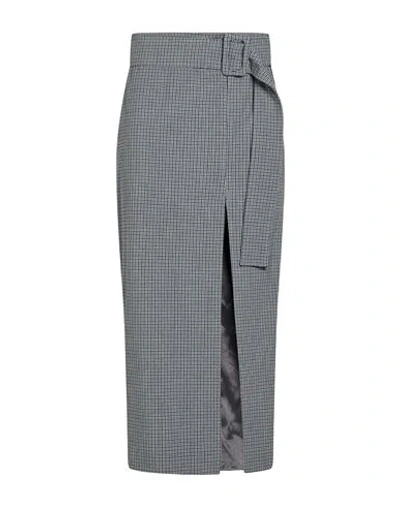 Marella Woman Midi Skirt Grey Size 10 Polyester, Viscose, Elastane In Gray