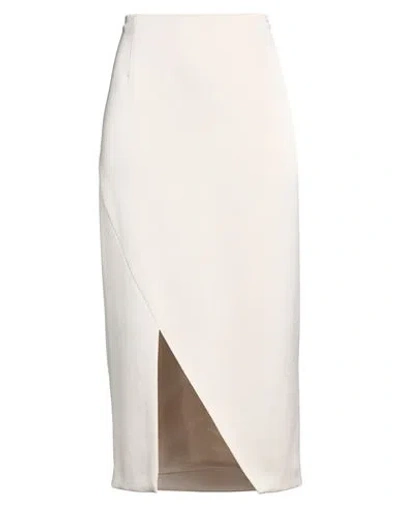 Marella Woman Midi Skirt Ivory Size 10 Triacetate, Polyester In Neutral