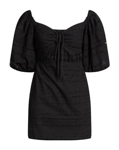 Marella Woman Mini Dress Black Size 4 Cotton