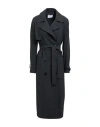 Marella Woman Overcoat & Trench Coat Charcoal Size 12 Polyester, Viscose, Elastane