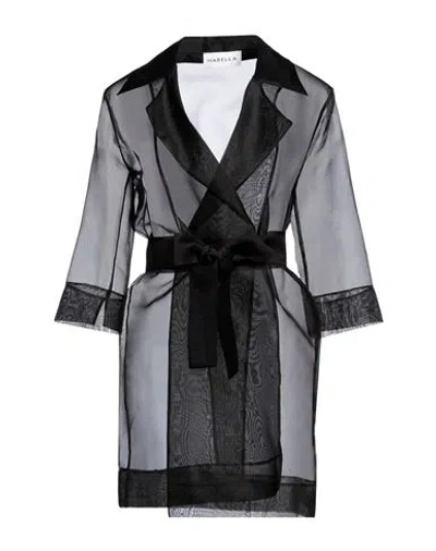 Marella Woman Overcoat Black Size 10 Silk