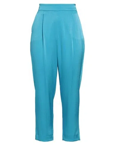 Marella Woman Pants Azure Size 6 Triacetate, Polyester In Blue