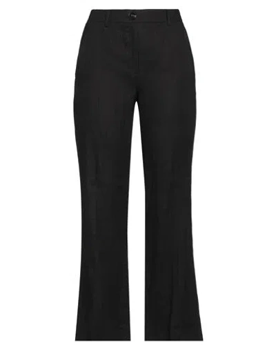 Marella Woman Pants Black Size 6 Linen