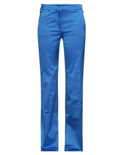 Marella Woman Pants Bright Blue Size 8 Cotton, Polyamide, Elastane