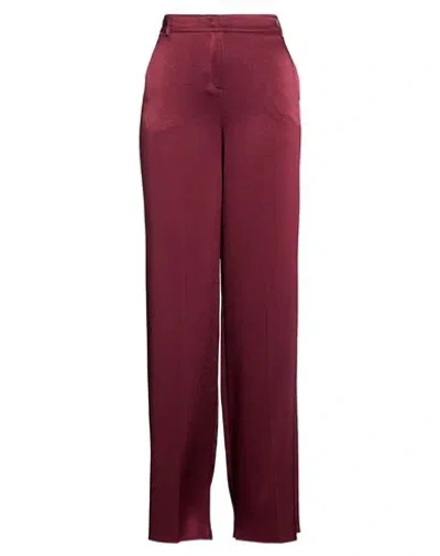 Marella Woman Pants Burgundy Size 8 Triacetate, Polyester