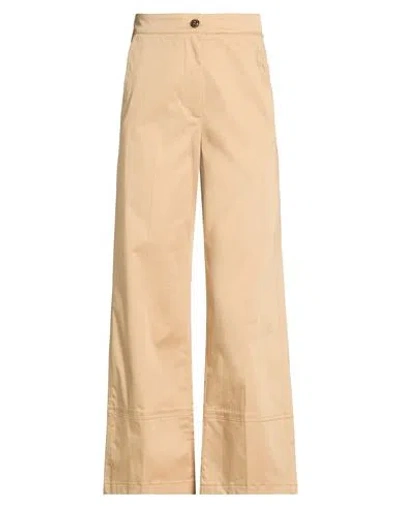 Marella Woman Pants Camel Size 0 Cotton, Elastane In Beige