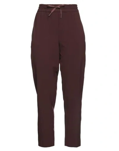 Marella Woman Pants Chocolate Brown Size 12 Polyester, Viscose, Elastane