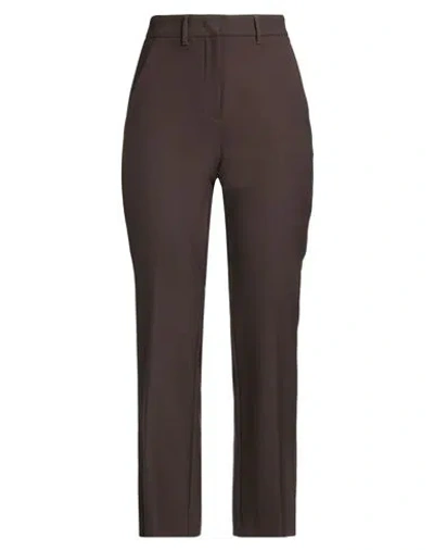 Marella Woman Pants Chocolate Brown Size 4 Polyester, Virgin Wool, Elastane