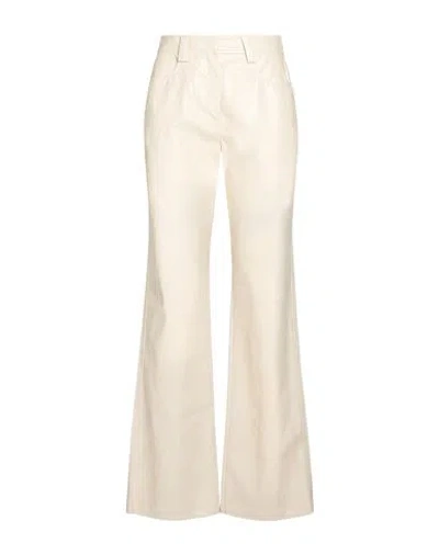 Marella Woman Pants Cream Size 0 Viscose, Polyester, Cotton, Metal Fiber, Polyurethane In White