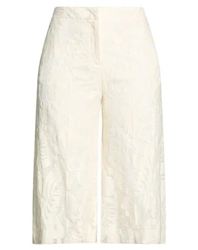 Marella Woman Pants Ivory Size 10 Cotton, Polyamide, Elastane In White