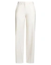 Marella Woman Pants Ivory Size 12 Polyester, Virgin Wool, Elastane