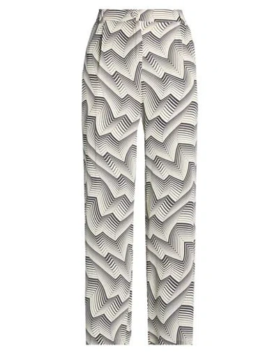 Marella Woman Pants Ivory Size 12 Silk In White