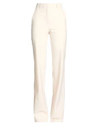 Marella Woman Pants Ivory Size 4 Polyester, Virgin Wool, Elastane In White