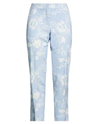 Marella Woman Pants Light Blue Size 8 Cotton, Viscose, Elastane