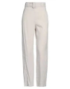 Marella Woman Pants Light Grey Size 2 Linen, Viscose, Elastane In Grey