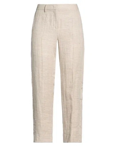 Marella Woman Pants Light Grey Size 8 Linen In Neutral