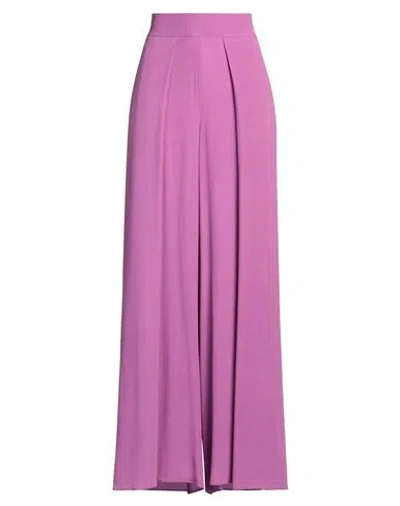Marella Woman Pants Mauve Size 6 Acetate, Silk In Purple