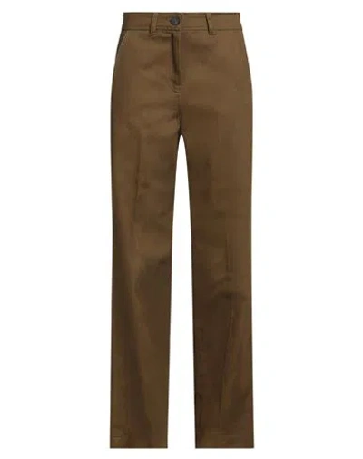 Marella Woman Pants Military Green Size 6 Cotton, Elastane