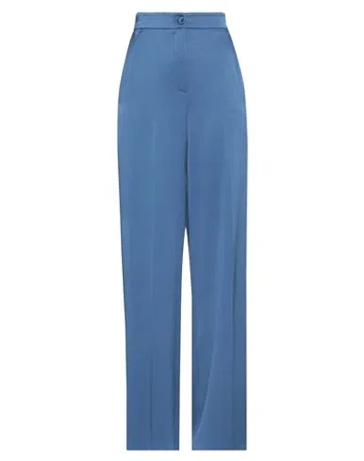 Marella Woman Pants Navy Size 4 Triacetate, Polyester In Navy Blue
