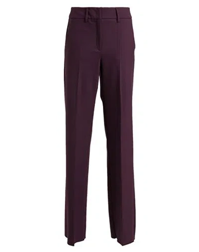 Marella Woman Pants Plum Size 2 Polyester, Virgin Wool, Elastane In Purple